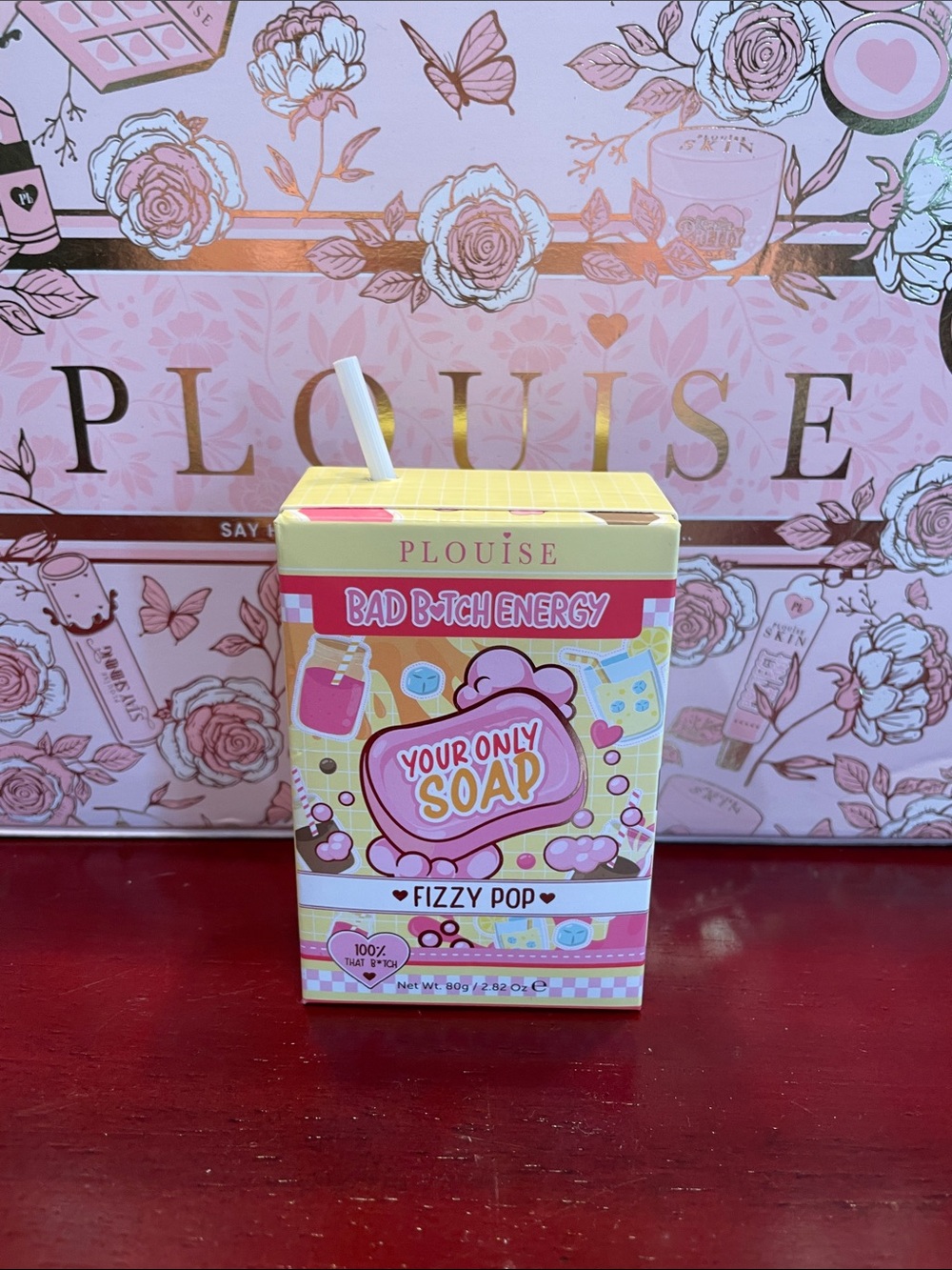 Plouise Pink and Yellow 'Bad B*tch Energy' Bath Soap Box